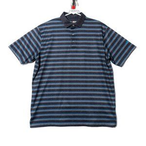 Callaway Opti Dri Gray and Blue Striped Golf Shirt Size Large